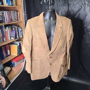 Vintage 70s ccc western wear brown corduroy blazer sz 44 R